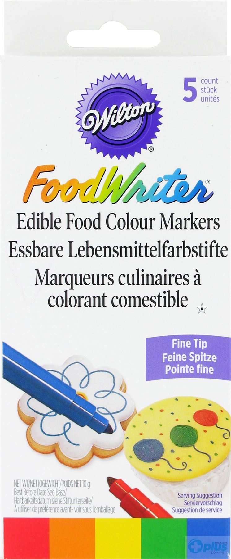 Wilton Fine Tip Primary Foodwriter 5 Pk