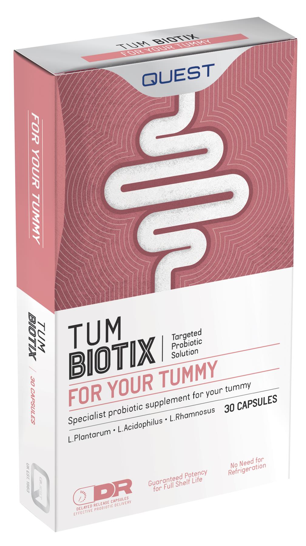 Quest TumBiotix - Probiotic Supplement - 30 Vegicaps