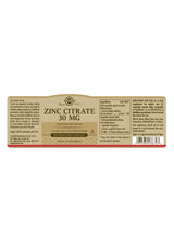 Solgar Zinc Citrate 30 mg - 100 Vegicaps