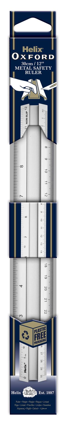 Helix Oxford 12 inch 30cm Aluminium Safety Ruler