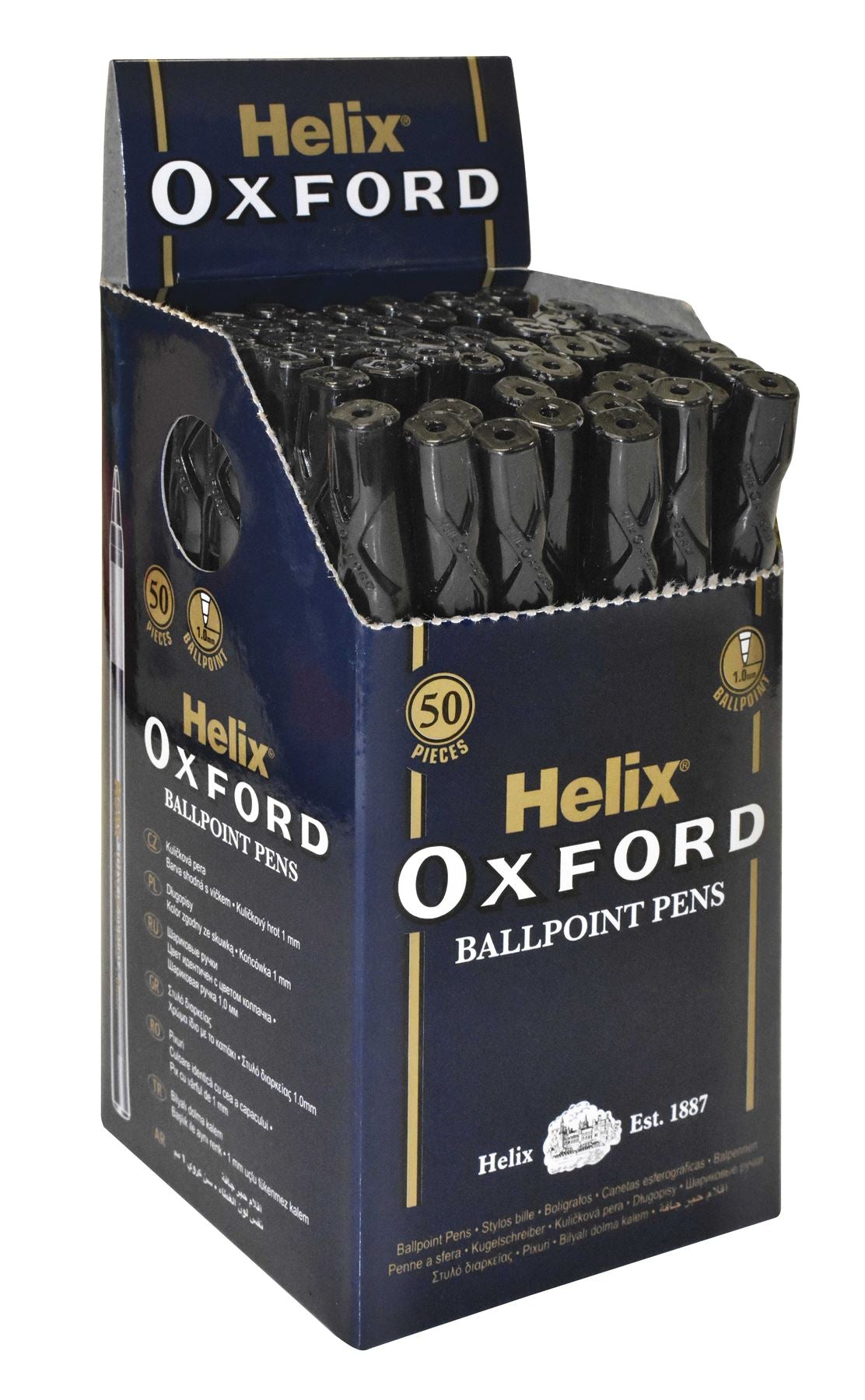 Helix Oxford Ballpoint Pens x50 Pack - Black