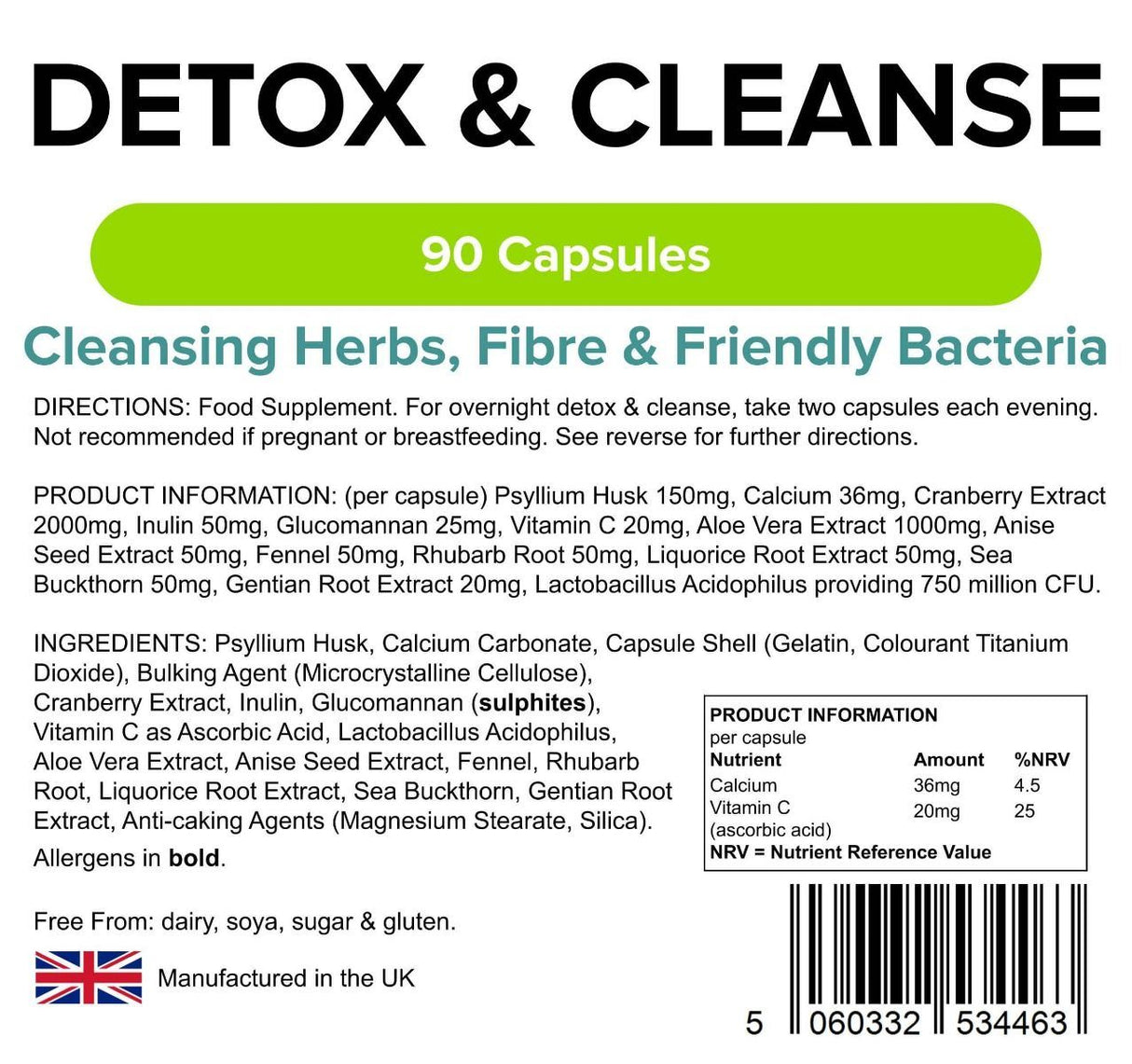 Lindens Detox & Cleanse - 90 Capsules