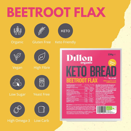 Dillon Organic Beetroot Flax Keto Bread 250g