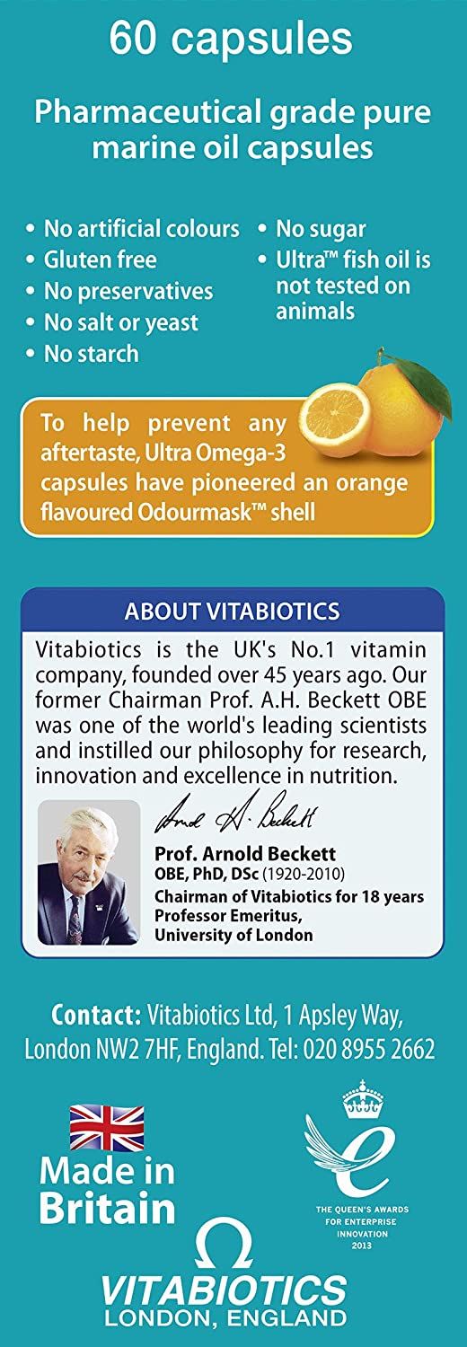 Vitabiotics Ultra Omega-3 High Purity Fish Oil - 60 Capsules