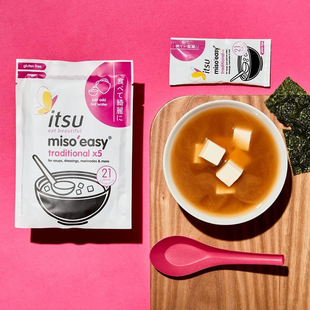 Itsu  Miso'easy Traditional Instant Miso Paste 105g (5x21g Sachets) - Pack of 12 (60 Soups)