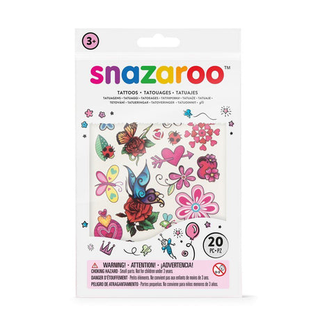 Snazaroo Temporary Face Paint Tattoos - 20 Tattoos