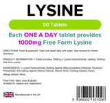 Lindens Lysine 1000mg - 50 Tablets