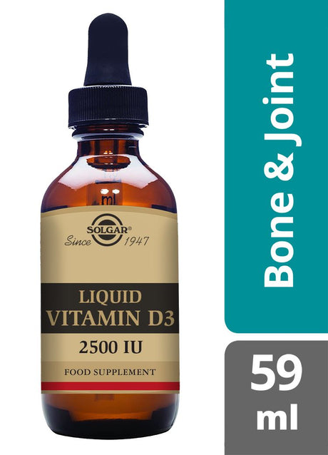 Solgar Liquid Vitamin D3 2500 IU (62.5 µg) - Natural Orange Flavour - 59ml