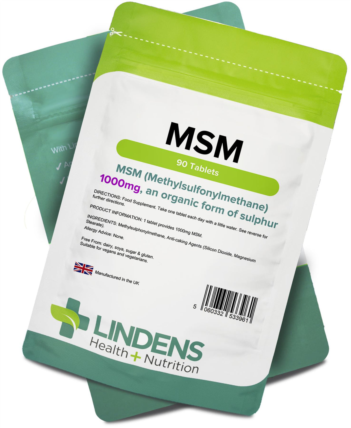 Lindens MSM 1000mg - 90 Tablets