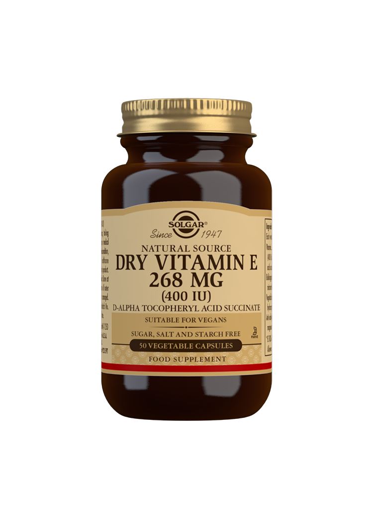 Solgar Natural Source Dry Vitamin E 268 mg (400 IU) - 50 Vegicaps