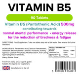 Lindens Vitamin B5 500mg - 90 Tablets