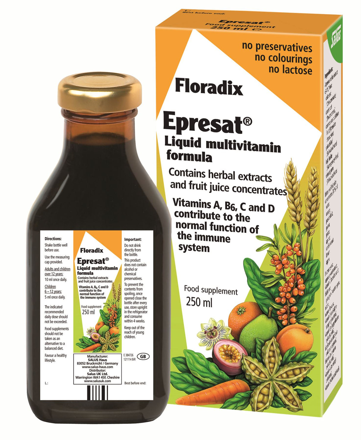 Floradix - Epresat Liquid Multivitamin Formula - 250ml