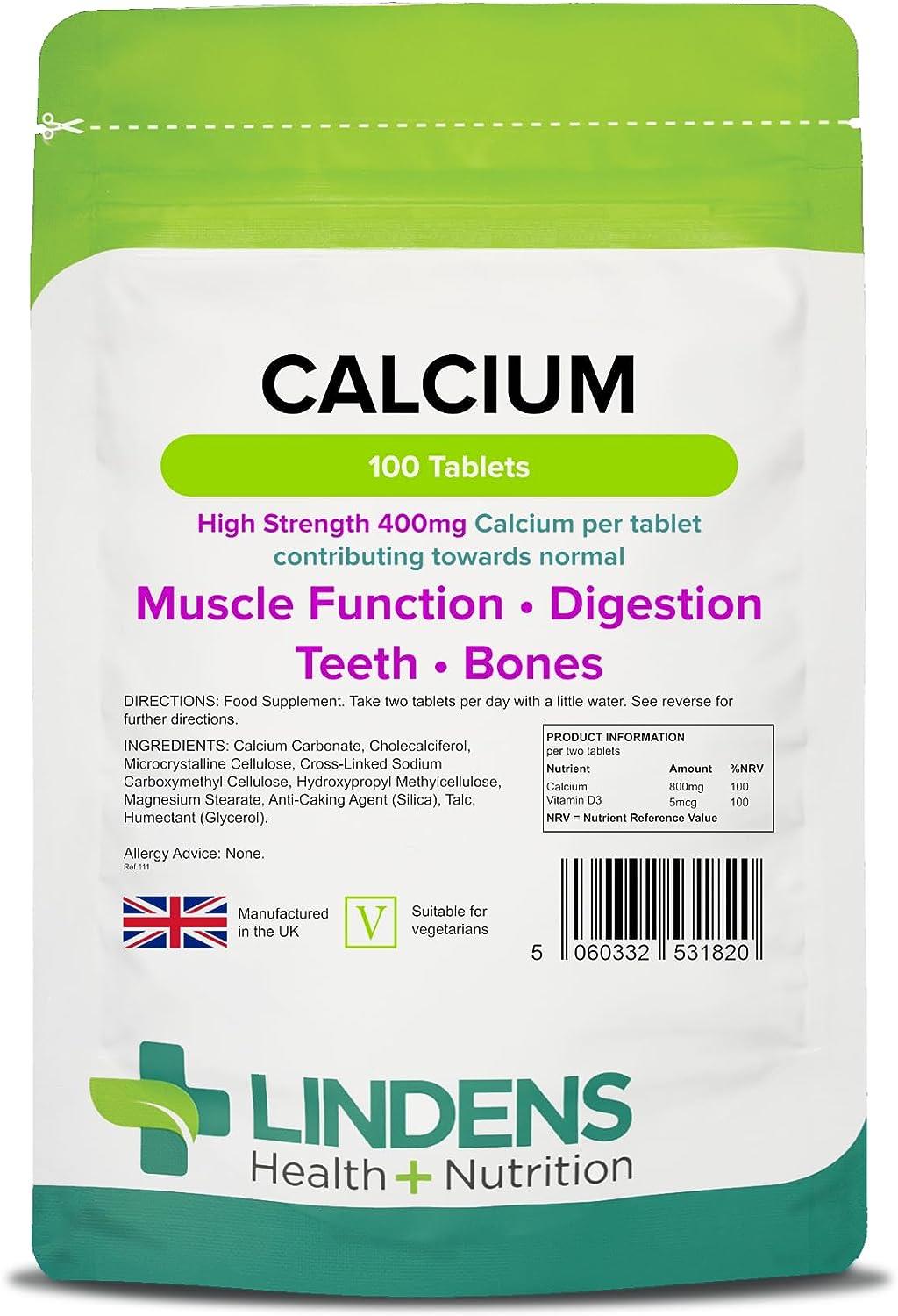 Lindens Calcium 400mg - 100 Tablets