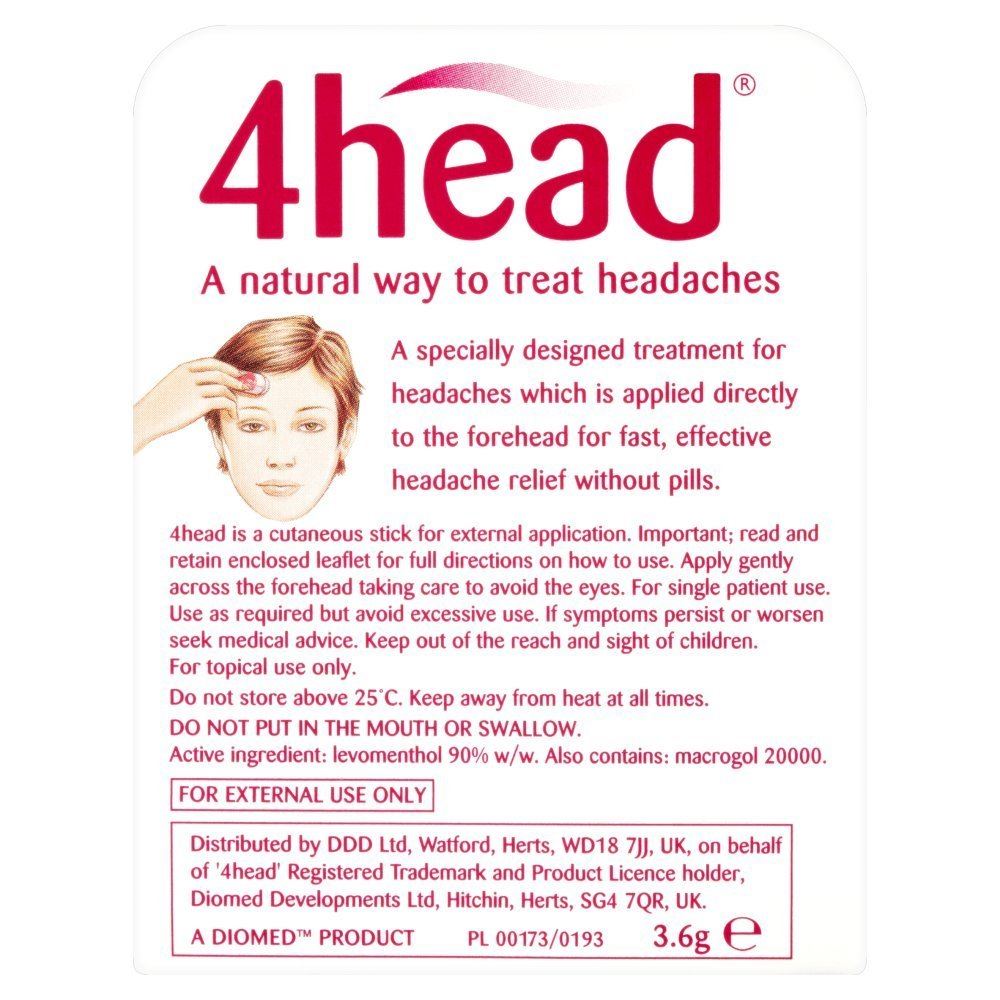 4head Headache & Migraine Relief Stick - 3.6g