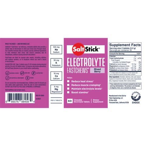 SaltStick Electrolyte FastChews - Pack of 10 - All Flavours