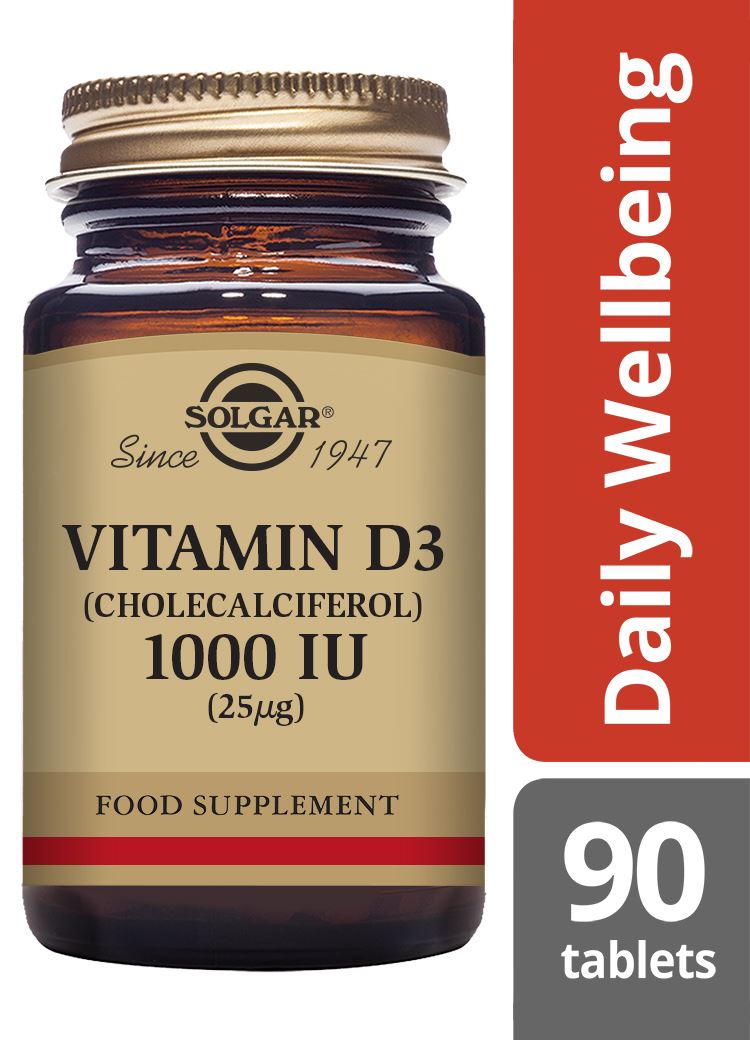 Solgar Vitamin D3 (Cholecalciferol) 1000 IU (25 µg) - 90 Tablets
