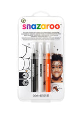 Snazaroo Brush Pen Face Paints Sets - Twist Brush Tip Pen - Make Up Boys & Girls