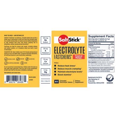 SaltStick Electrolyte FastChews - Pack of 10 - All Flavours