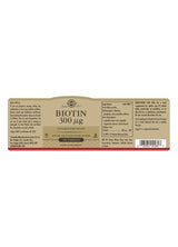 Solgar Biotin 300 µg - 100 Tablets