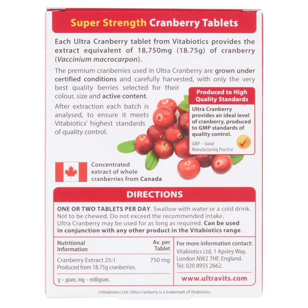 Vitabiotics Ultra Cranberry 750mg - 30 Tablets