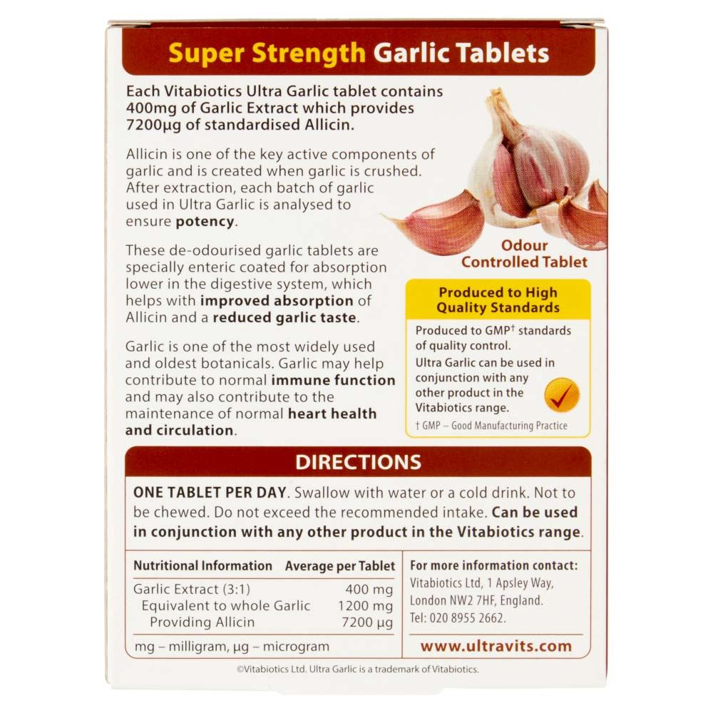 Vitabiotics Ultra Garlic 400mg Super Strength - 60 Tablets