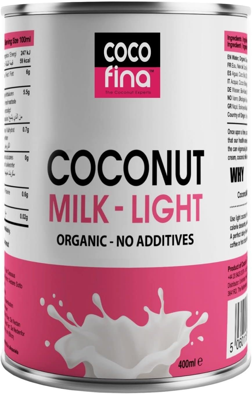 Cocofina Organic Coconut Milk Light - 400ml - Pack of 6