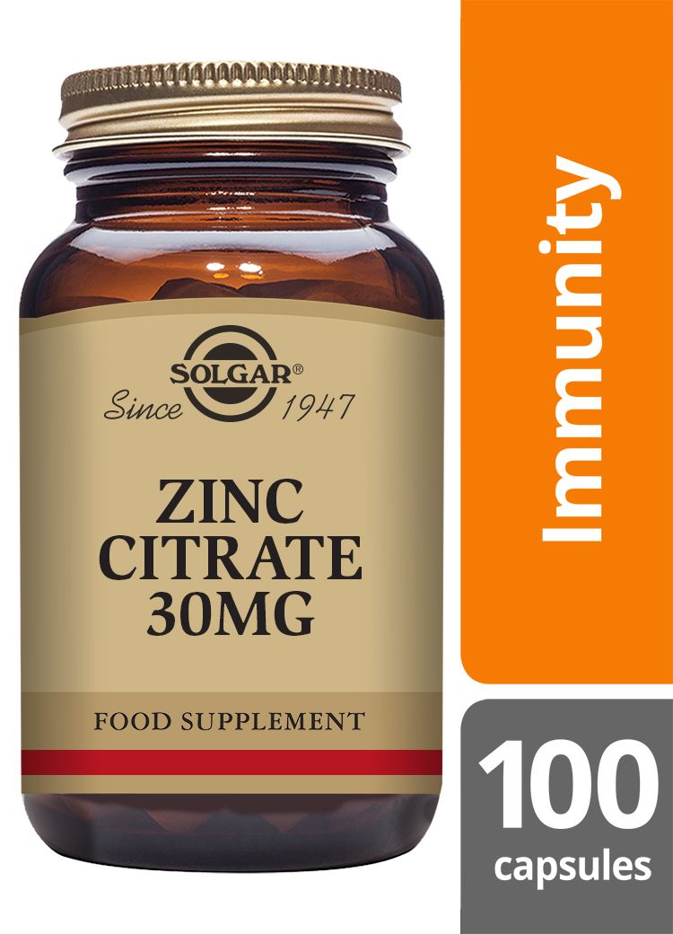 Solgar Zinc Citrate 30 mg - 100 Vegicaps