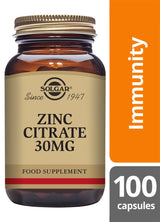 Solgar Zinc Citrate 30 mg - 100 Vegicaps