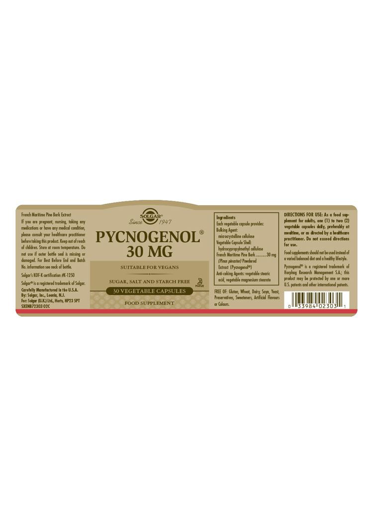 Solgar Pycnogenol 30 mg - 30 Vegicaps