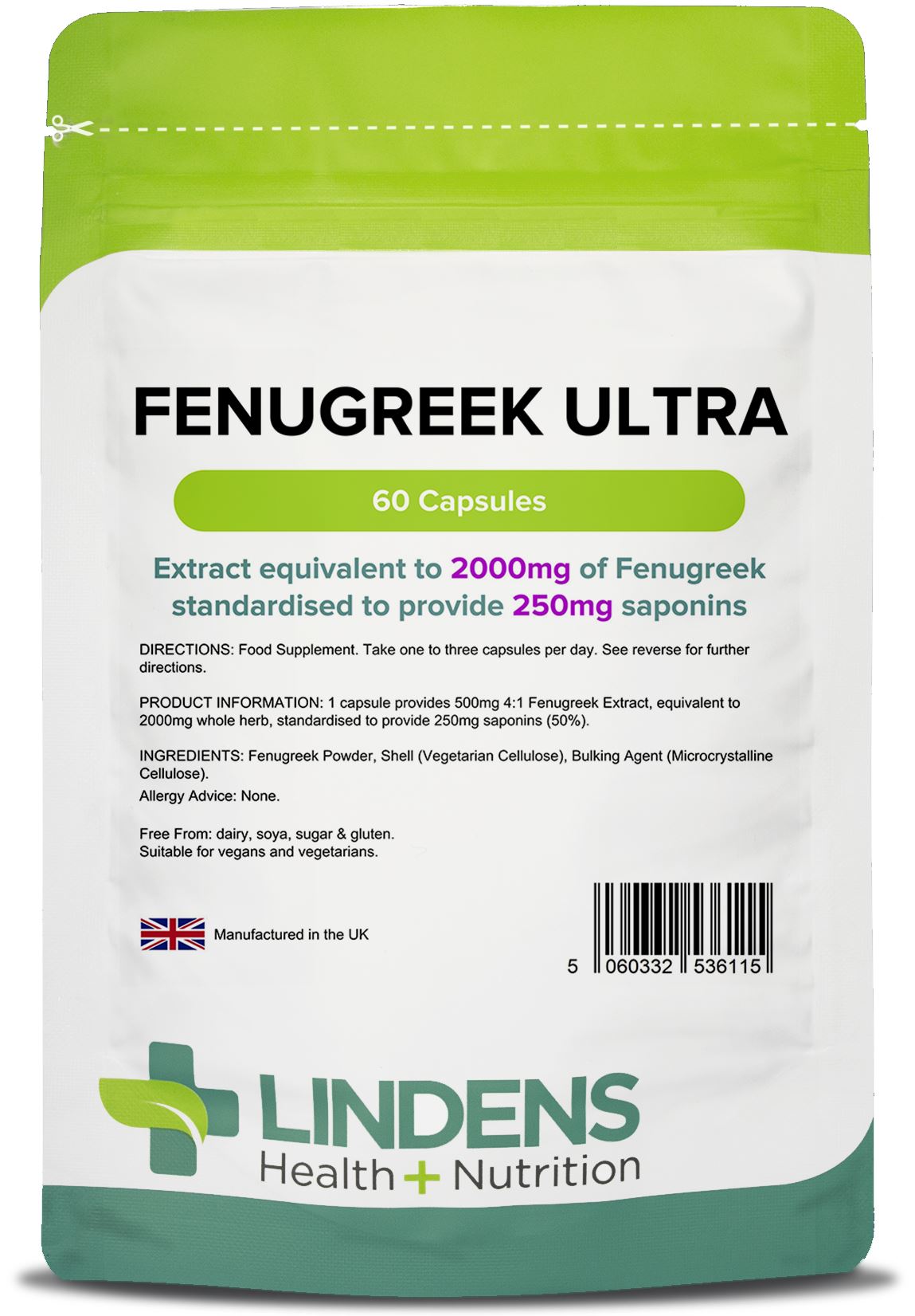 Lindens Fenugreek Ultra 2000mg - 60 Capsules