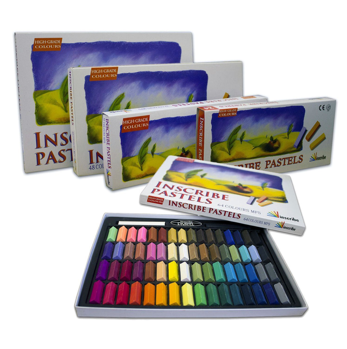 Inscribe Mungyo Artist's Soft Pastels Box Set - 12, 24, 32, 48 or 64 Colours