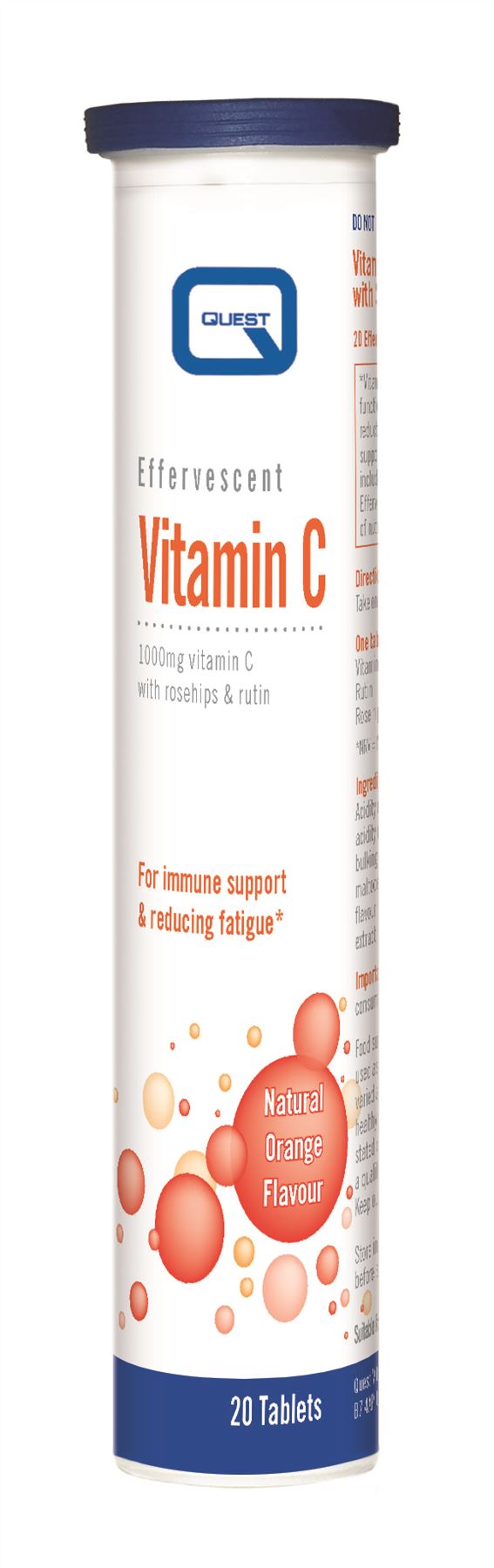 Quest Effervescent Vitamin C - Orange Flavour - 20 Tablets