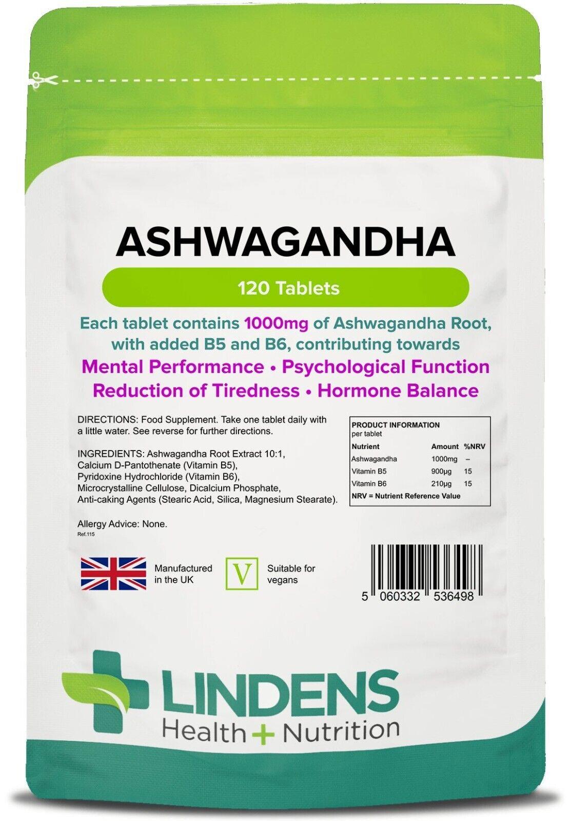 Lindens Ashwagandha 1000mg - 120 Capsules