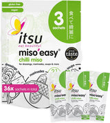 Itsu  Chilli Miso'easy Traditional Instant Miso Paste 60g (3x20g Sachets) - Pack of 12 (36 Soups)