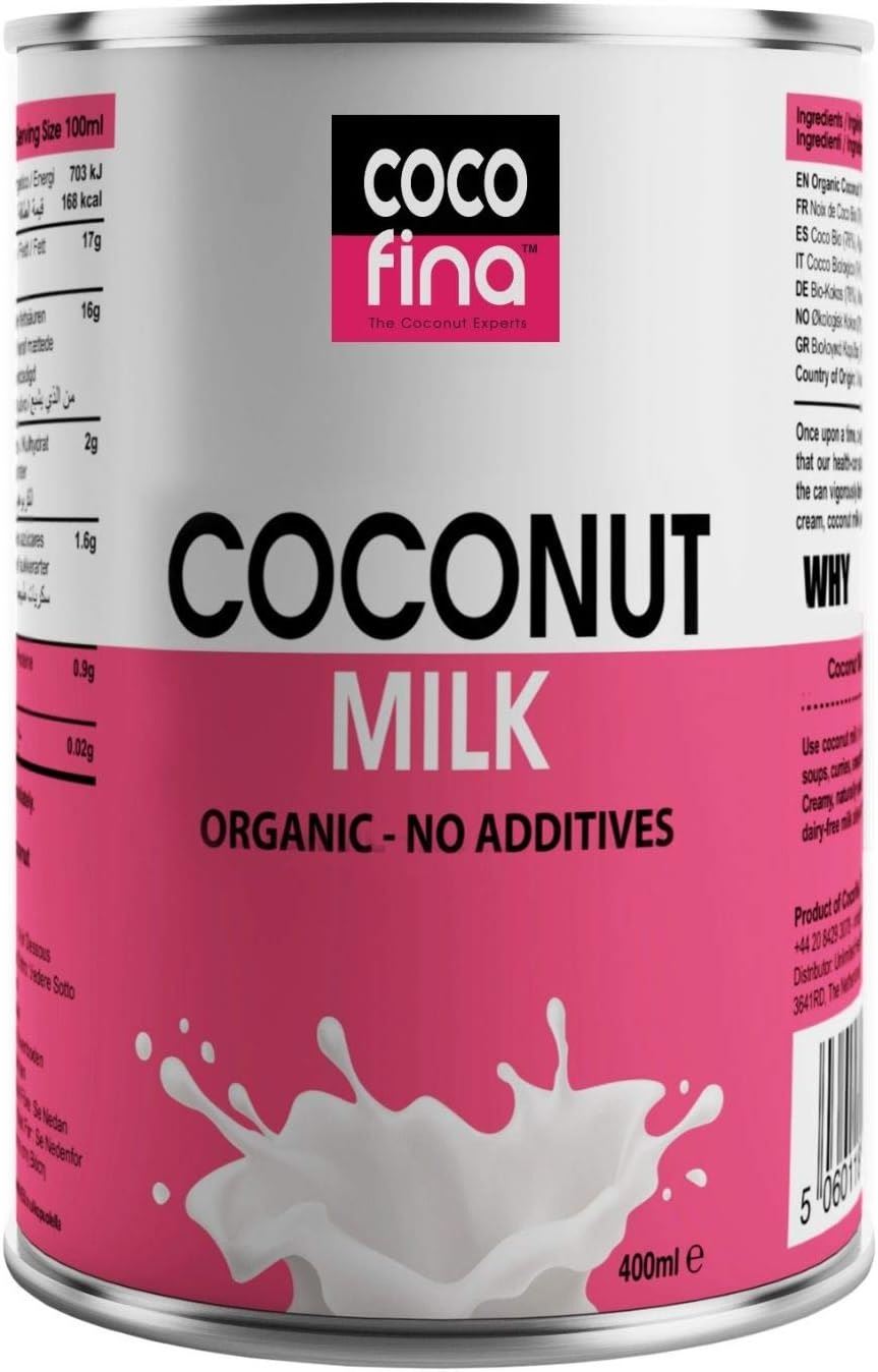 Cocofina Organic Coconut Milk - 400ml - Pack of 6