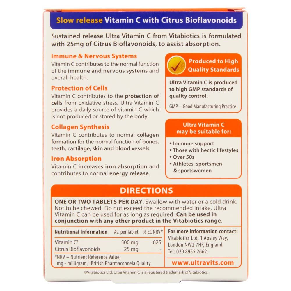 Vitabiotics Ultra Vitamin C 500mg Sustained Release - 60 Tablets