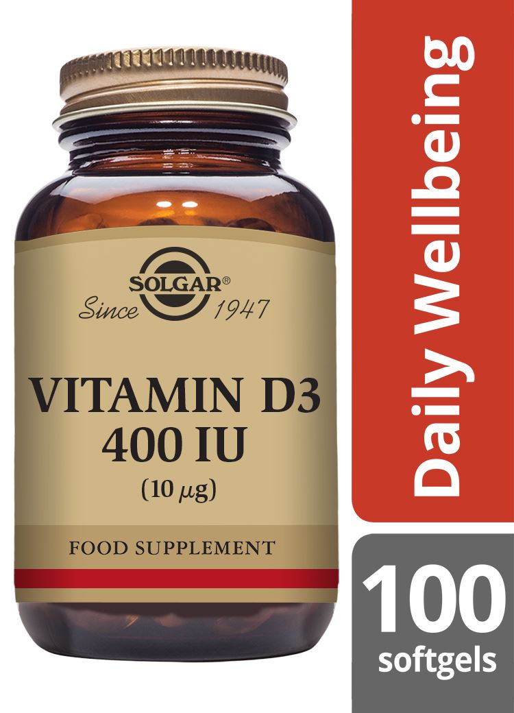 Solgar Vitamin D3 400 IU (10 µg) - 100 Softgels