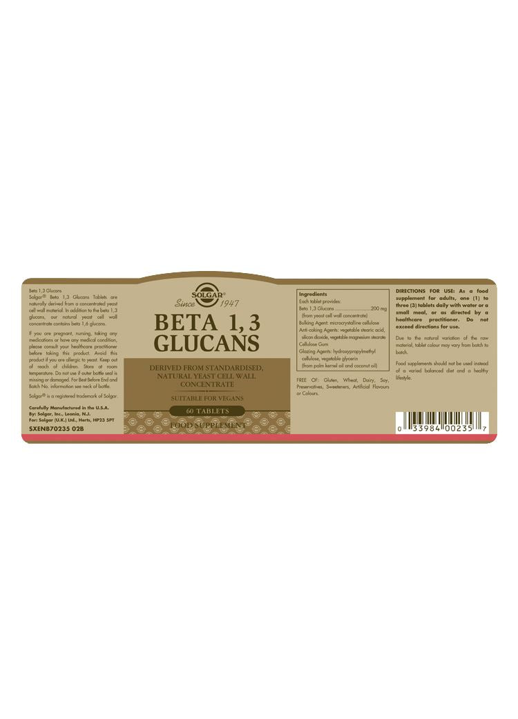 Solgar Beta 1,3 Glucans - 60 Tablets