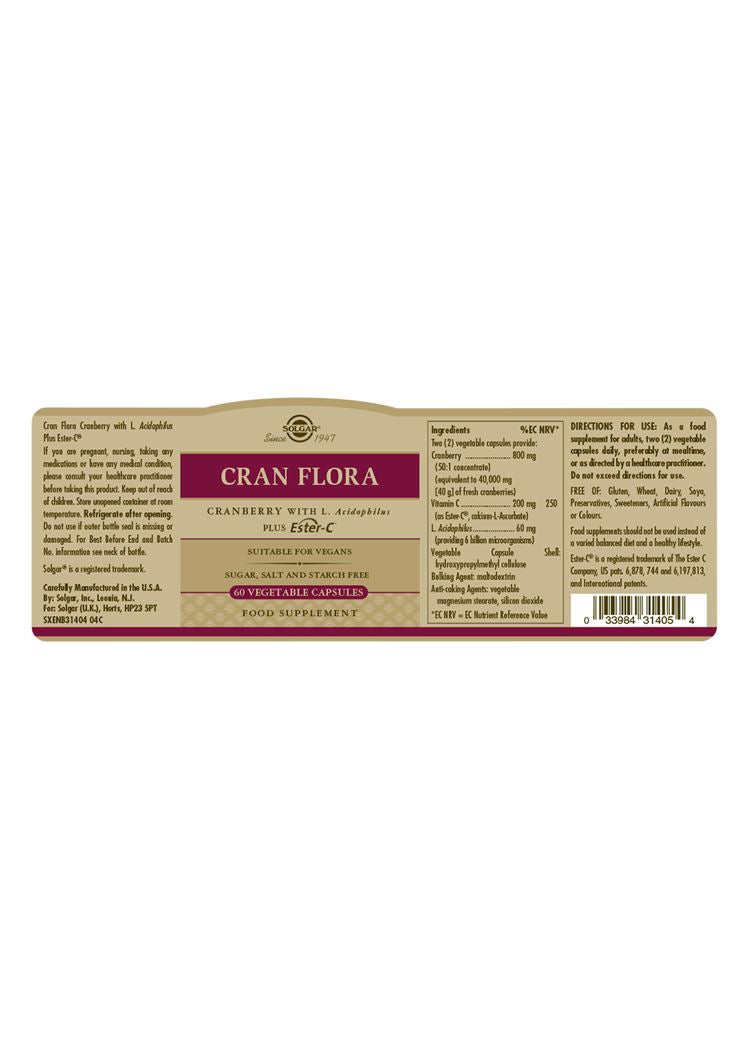 Solgar Cran Flora Cranberry - 60 Vegicaps