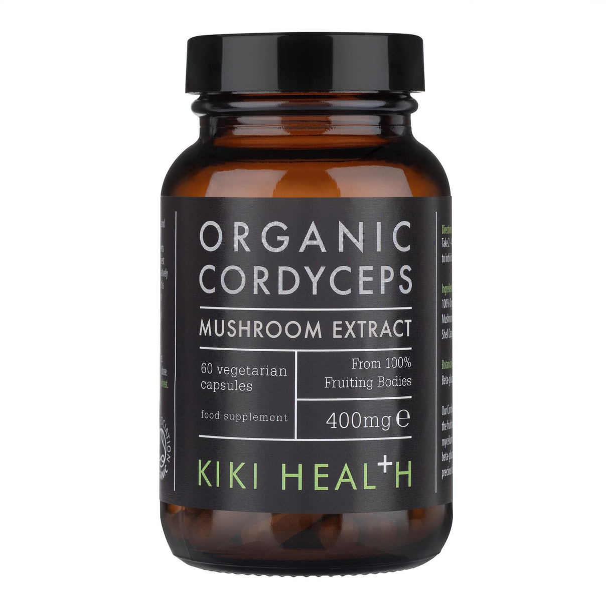 Kiki Health Organic Cordyceps Mushroom Extract 400mg - 60 Vegicaps