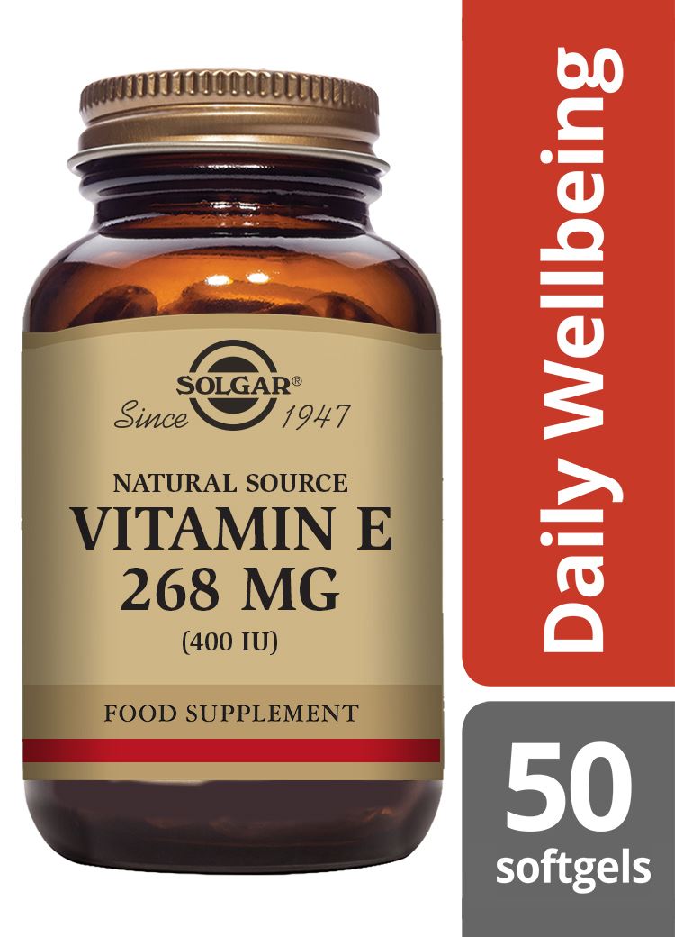 Solgar Natural Source Vitamin E 268 mg (400 IU) Vegetable - 50 Softgels