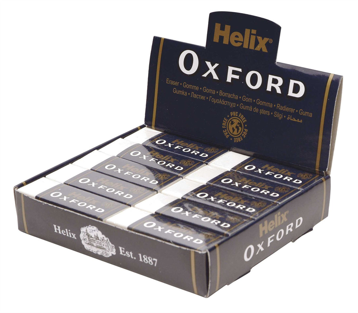 Helix Oxford Large Sleeved Eraser - Pack of 3