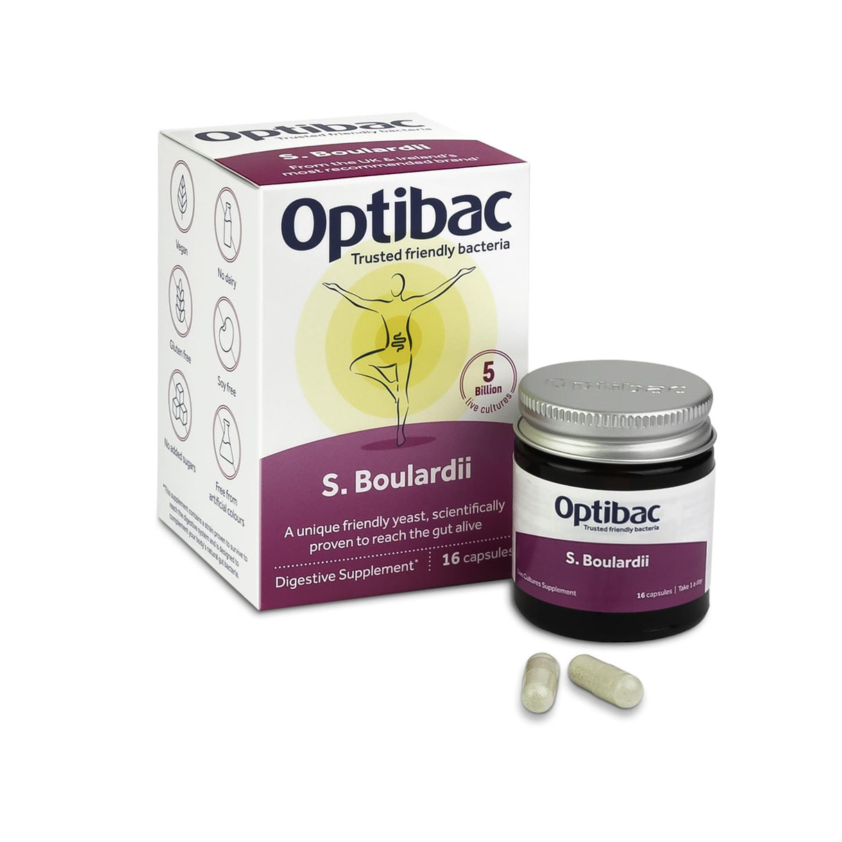 OptiBac Probiotics | Saccharomyces Boulardii | 16 - 80 Capsules