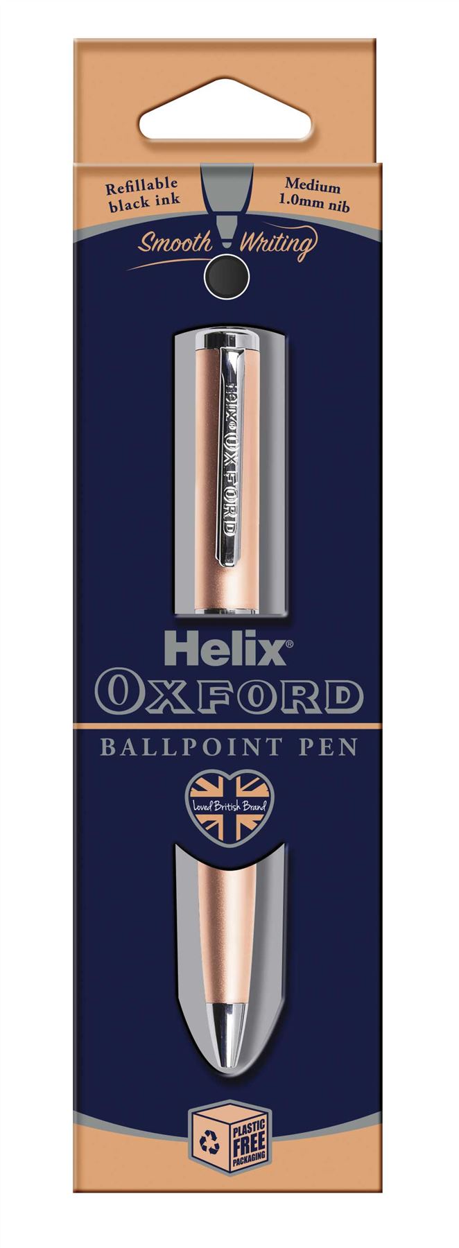 Helix Oxford Premium Ballpoint Rose Gold Pen - Black Ink