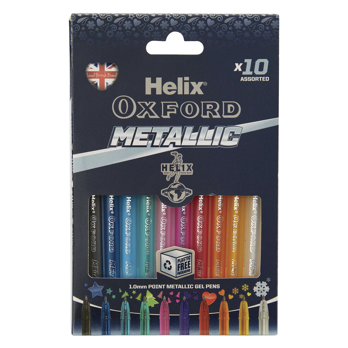 Helix Oxford Metallic Colour Gel Pens x10 Pack