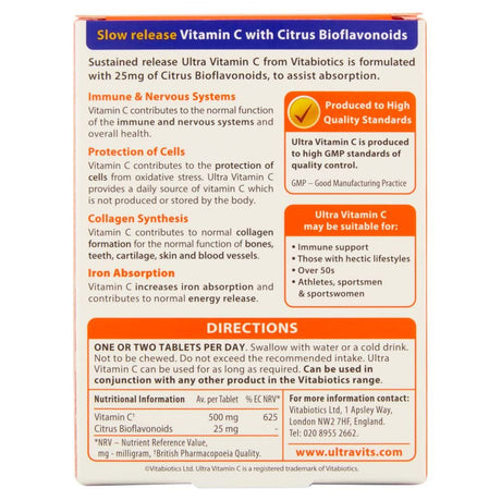 Vitabiotics Ultra Vitamin C 500mg Sustained Release - 120 Tablets