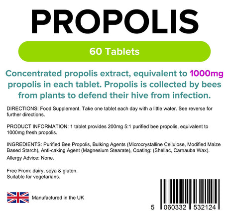 Lindens Propolis 1000mg - 60 Tablets