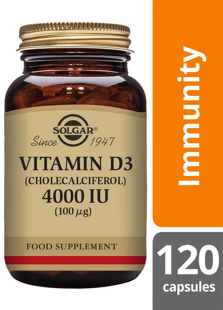 Solgar Vitamin D3 (Cholecalciferol) 4000 IU (100 µg) - 120 Vegicaps