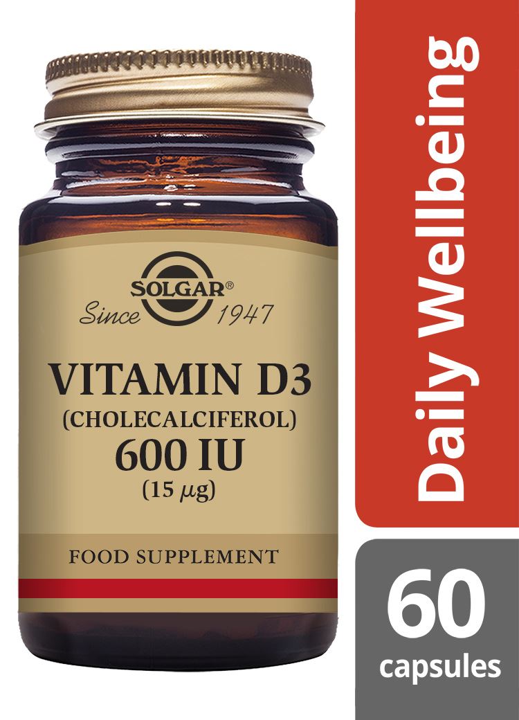 Solgar Vitamin D3 (Cholecalciferol) 600 IU (15 µg) - 60 Vegicaps