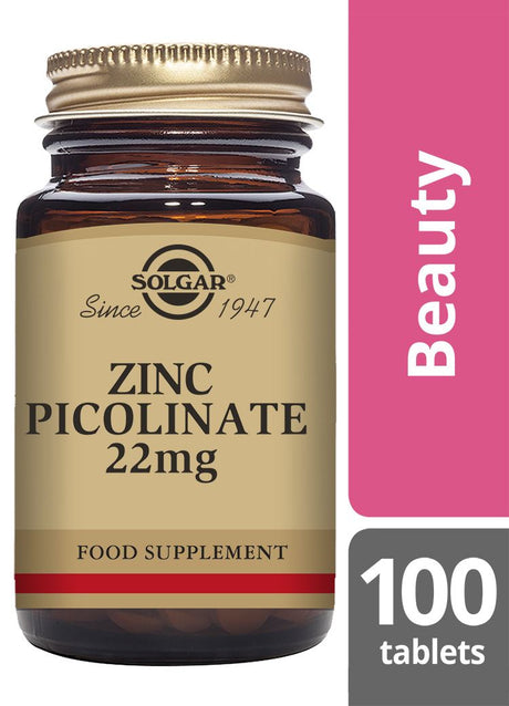 Solgar Zinc Picolinate 22 mg - 100 Tablets